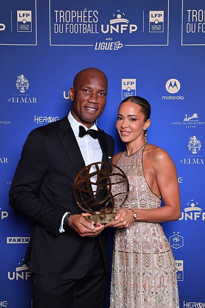 gabrielle-lemaire-didier-drogba-during-the-2026-unfp-trophy-ceremony-at-palais-brongniart-on